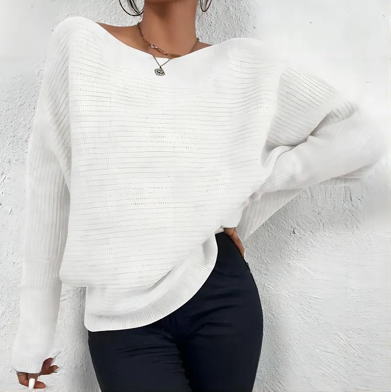 Women's Batwing Sleeve Asymmetric Hem Knit Sweater