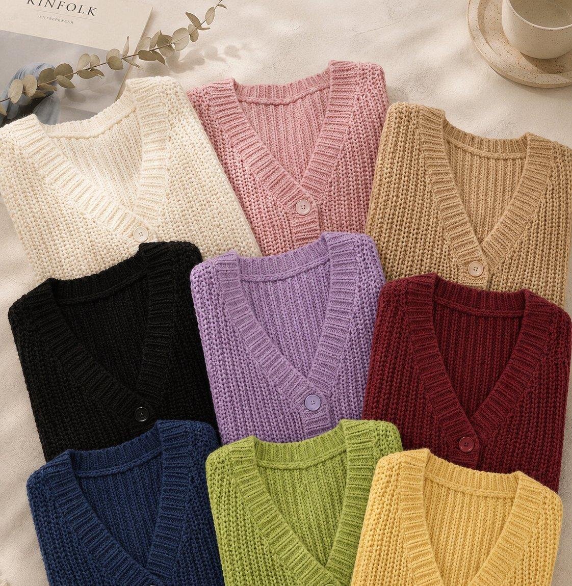 Women's Cropped Chunky Knit Cardigan