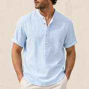 Men's Soft Linen Blend Short-Sleeve Shirt