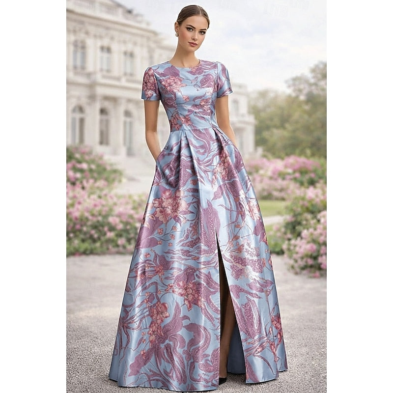 Women's Vintage Neckline Evening Dress in Sage