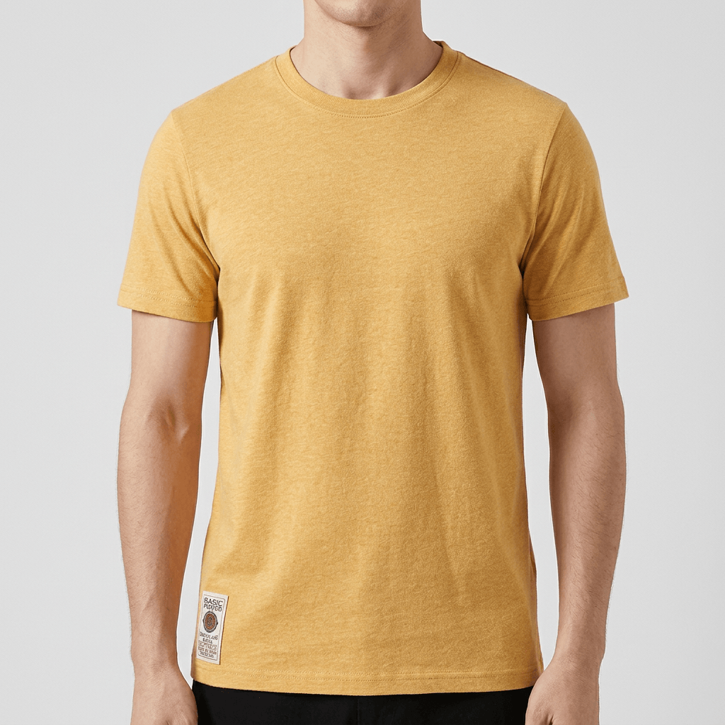 Bluzeo | Soft material blend crew neck t-shirt