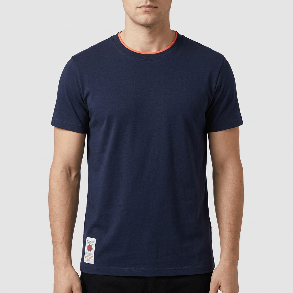 Bluzeo | Soft material blend crew neck t-shirt
