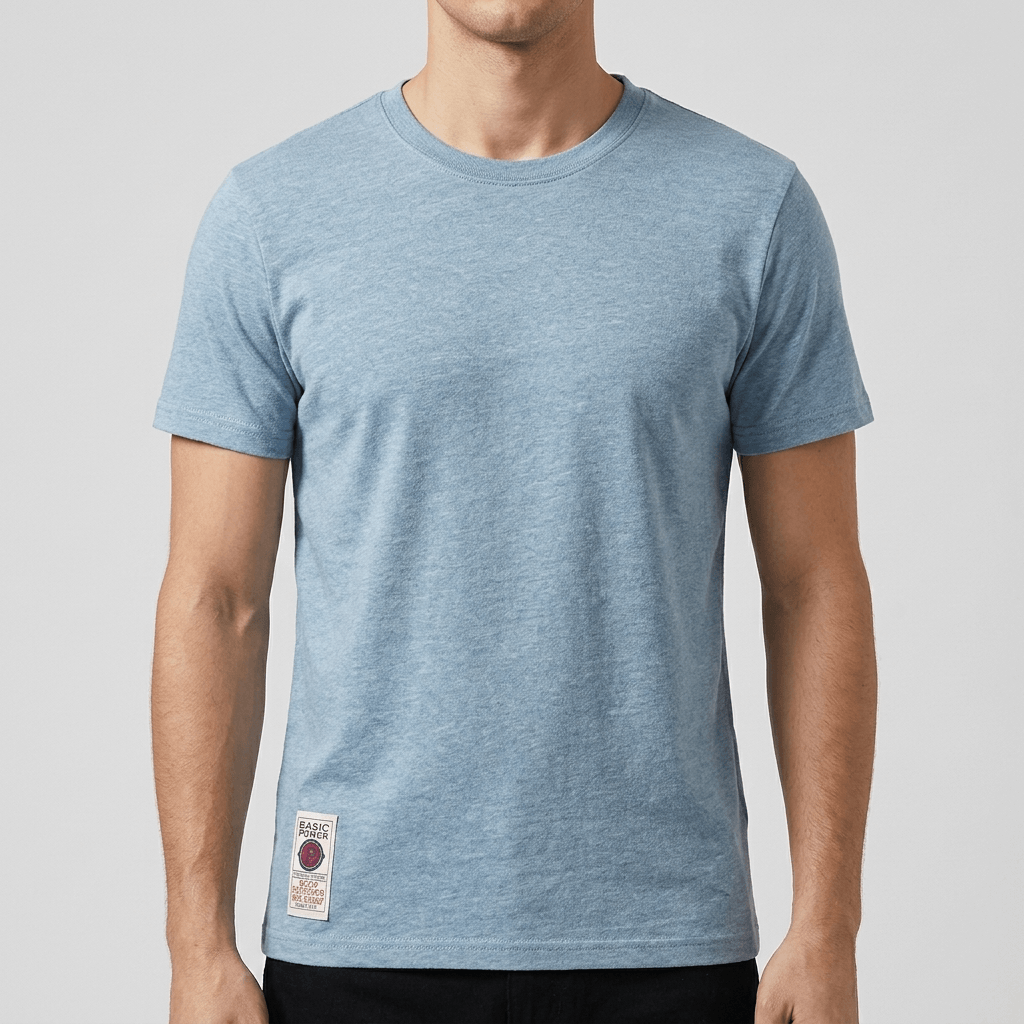 Bluzeo | Soft material blend crew neck t-shirt