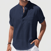 Bluzeo | Classic Henley shirt with chest pocket