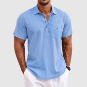 Bluzeo | Lightweight linen polo shirt