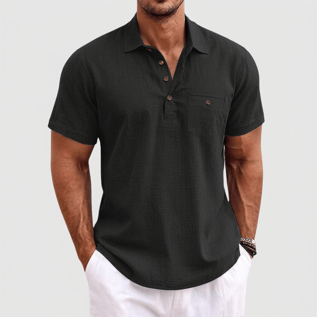 Bluzeo | Lightweight linen polo shirt