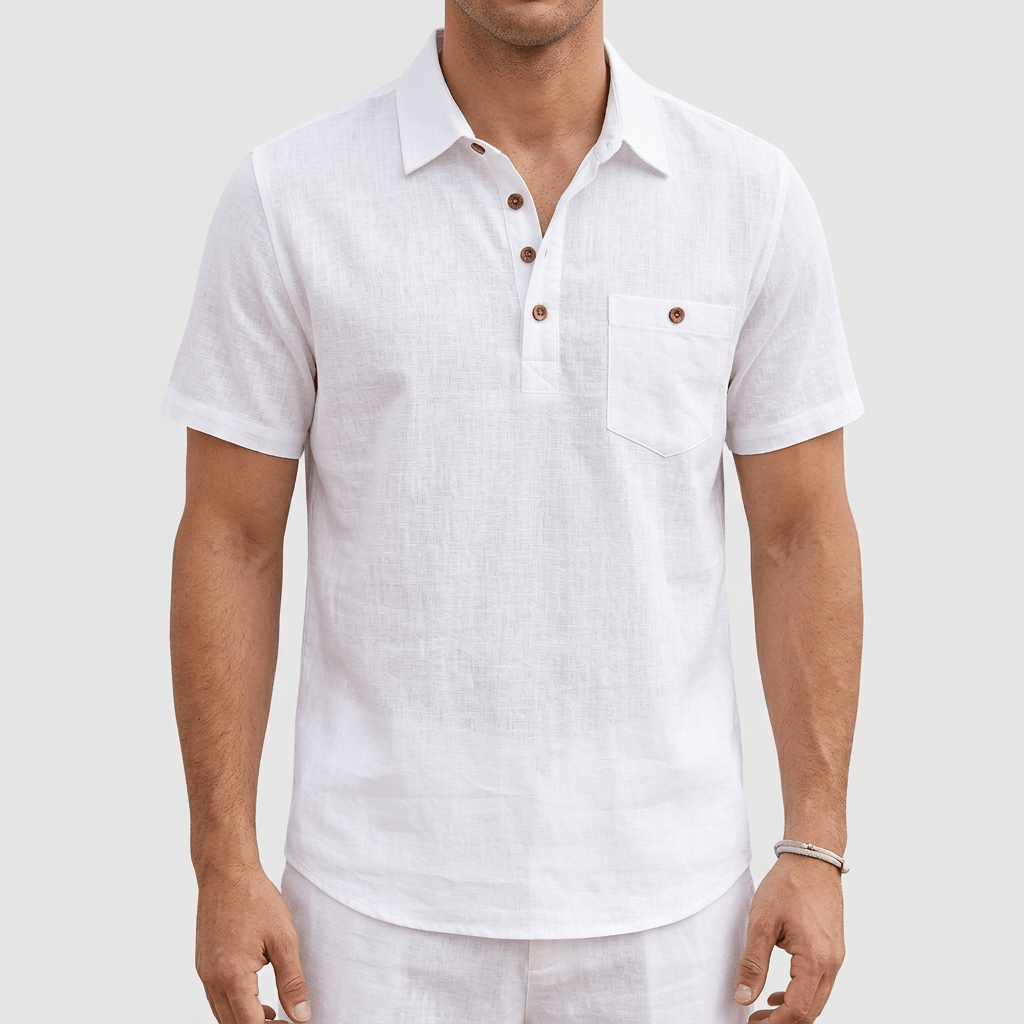 Bluzeo | Lightweight linen polo shirt