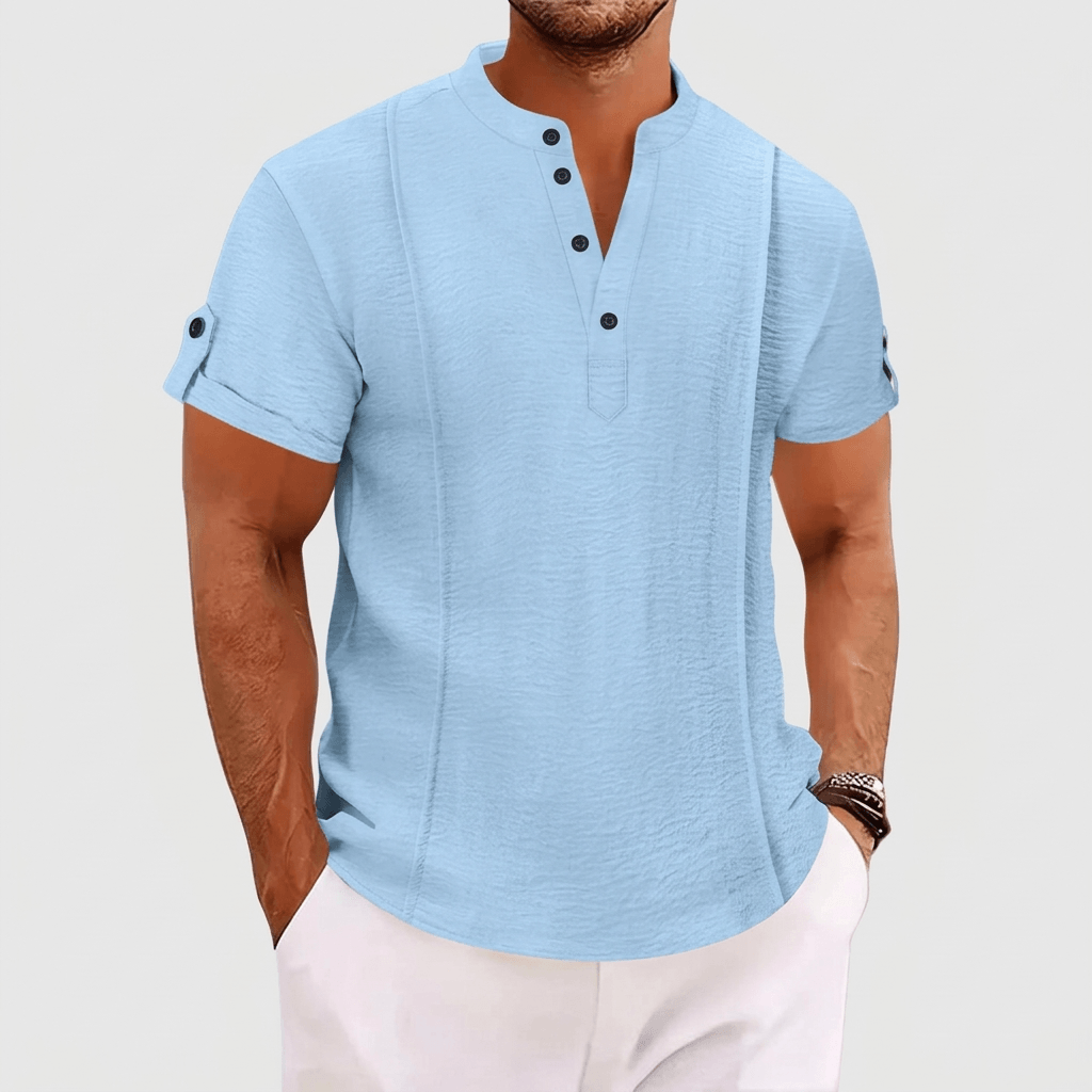 Bluzeo | Satin-like poly-blend shirt