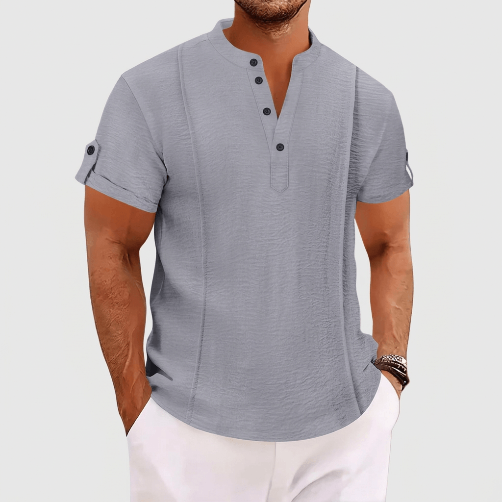 Bluzeo | Satin-like poly-blend shirt