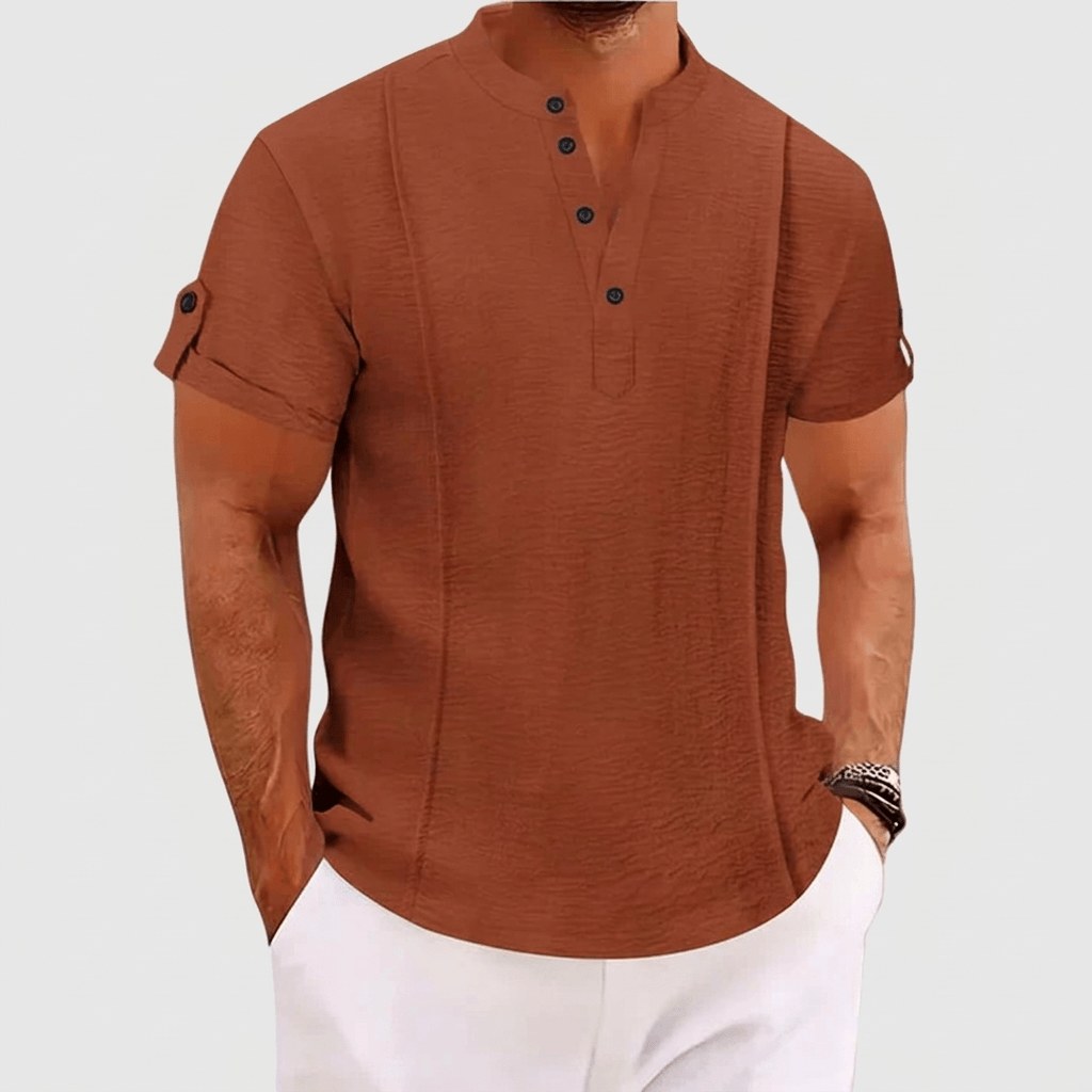 Bluzeo | Satin-like poly-blend shirt