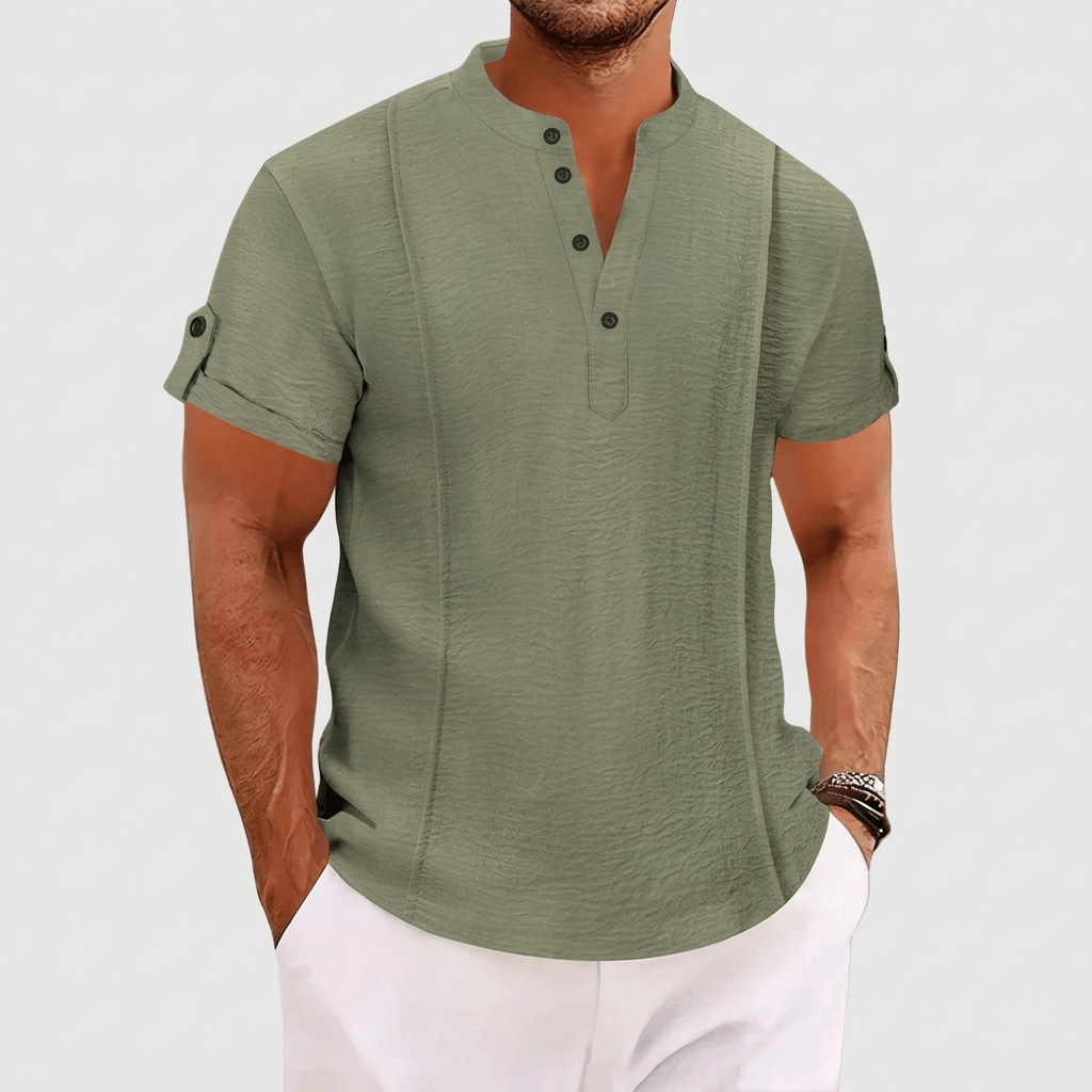 Bluzeo | Satin-like poly-blend shirt
