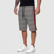 Bluzeo | Plaid knee-length shorts with breathable fabric and functional pockets