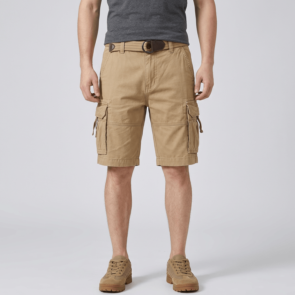 Bluzeo | Relaxed fit cargo shorts with adjustable waistband