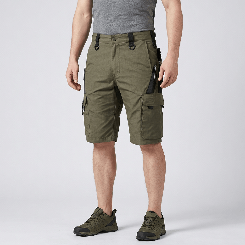 Bluzeo | Lightweight polyester blend cargo shorts