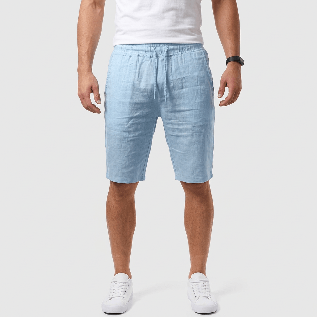 Bluzeo | Slim fit linen blend shorts