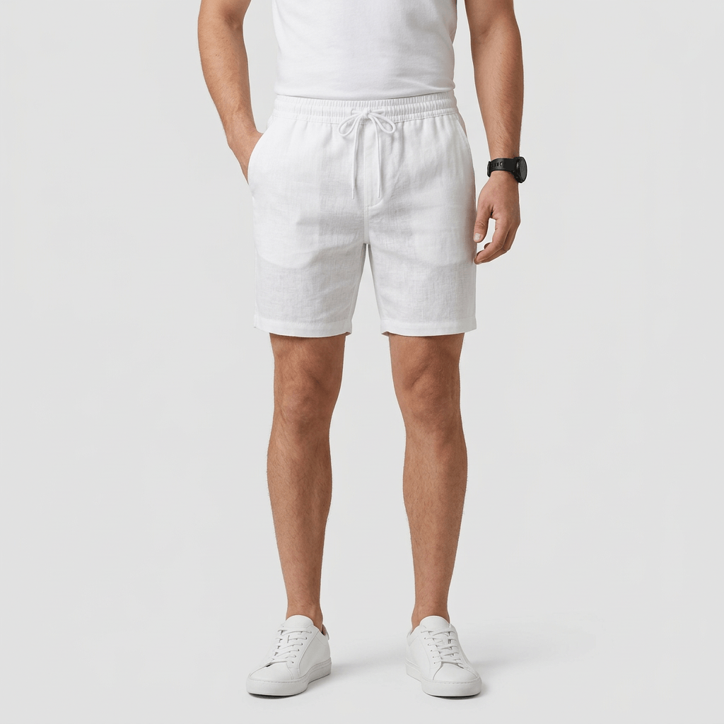 Bluzeo | Slim fit linen blend shorts