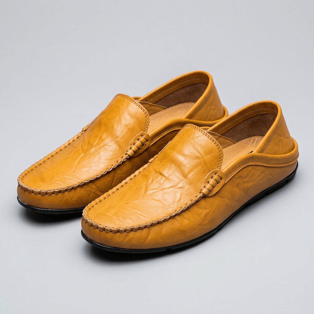 Bluzeo | Leather loafers with PU lining and EVA insole