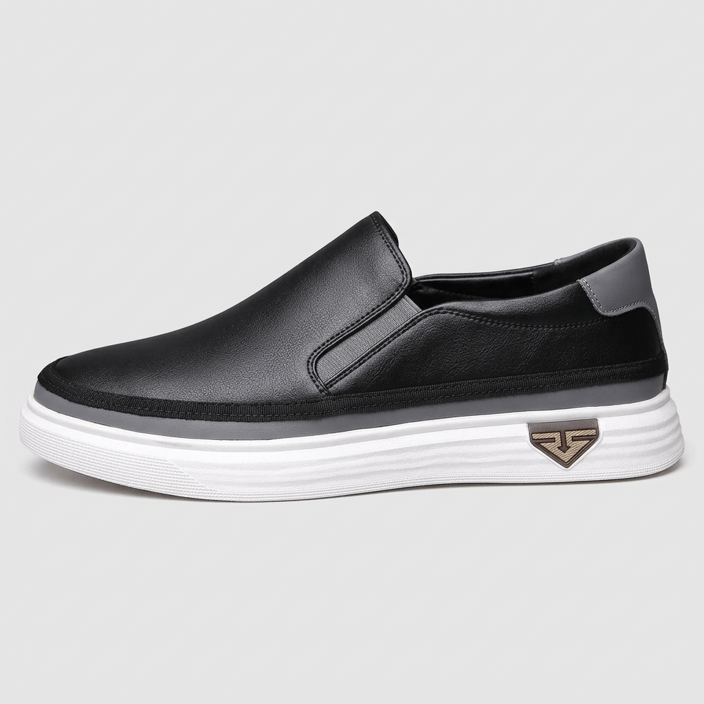 Bluzeo | Smooth leather slip-on shoes