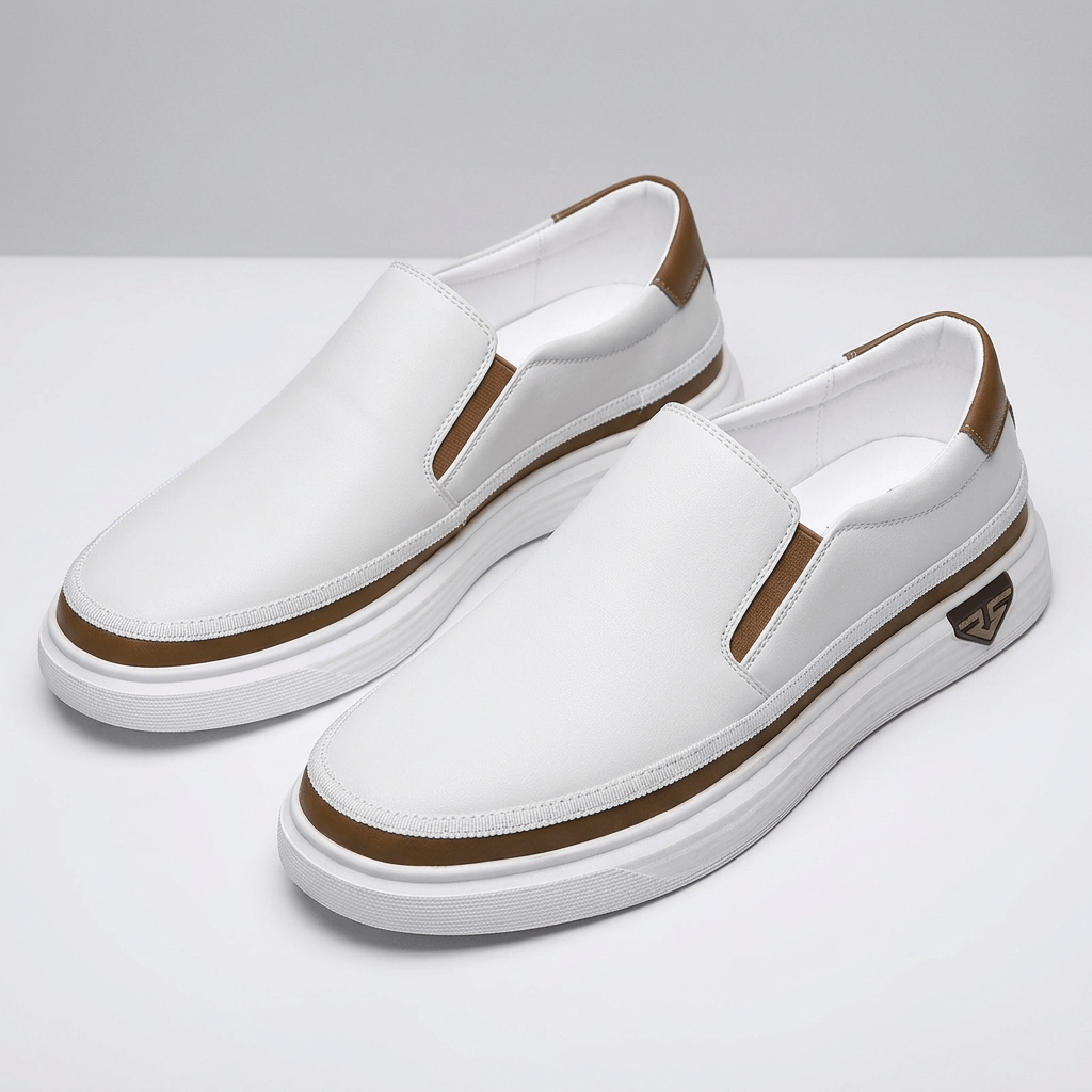 Bluzeo | Smooth leather slip-on shoes