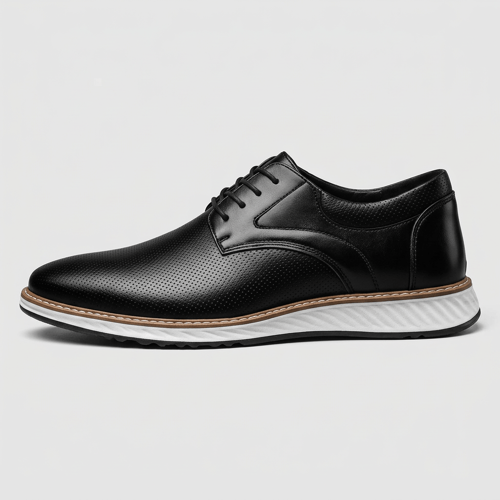 Bluzeo | Perforated lace-up shoes with contrast sole