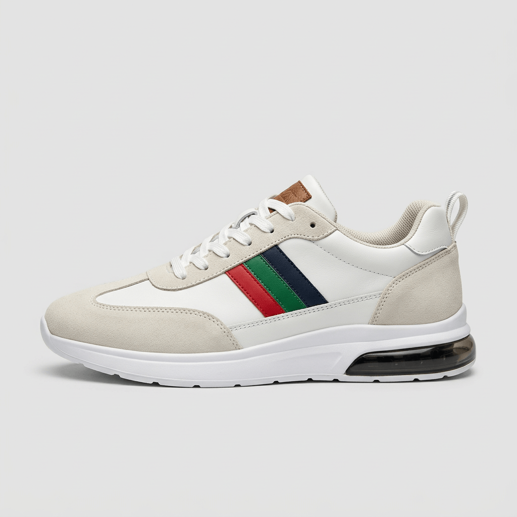 Bluzeo | Suede and leather low-top sneakers
