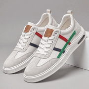 Bluzeo | Suede and leather low-top sneakers