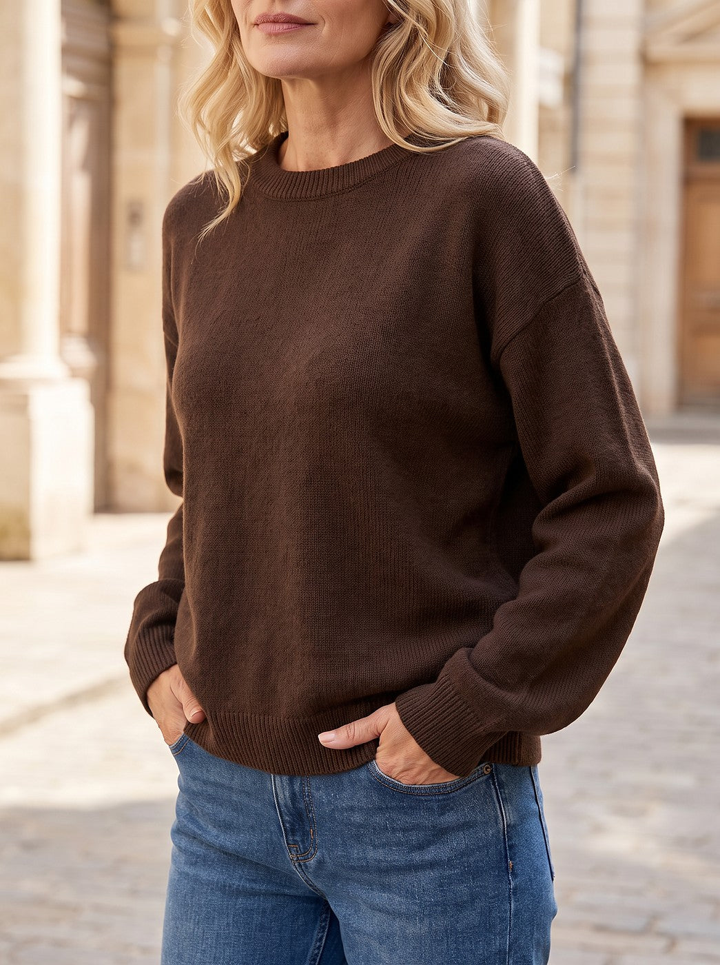 Women's Soft Touch Drop Shoulder Crewneck Sweater