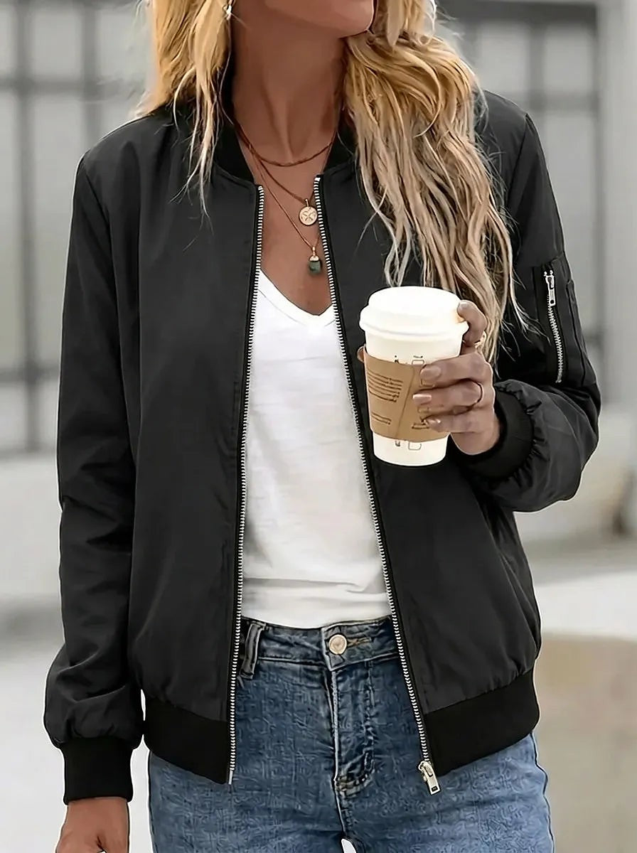 Women's Lightweight Full Zip Bomber Jacket