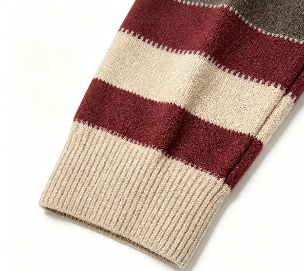 Women's Striped Jacquard Crewneck Drop Shoulder Sweater