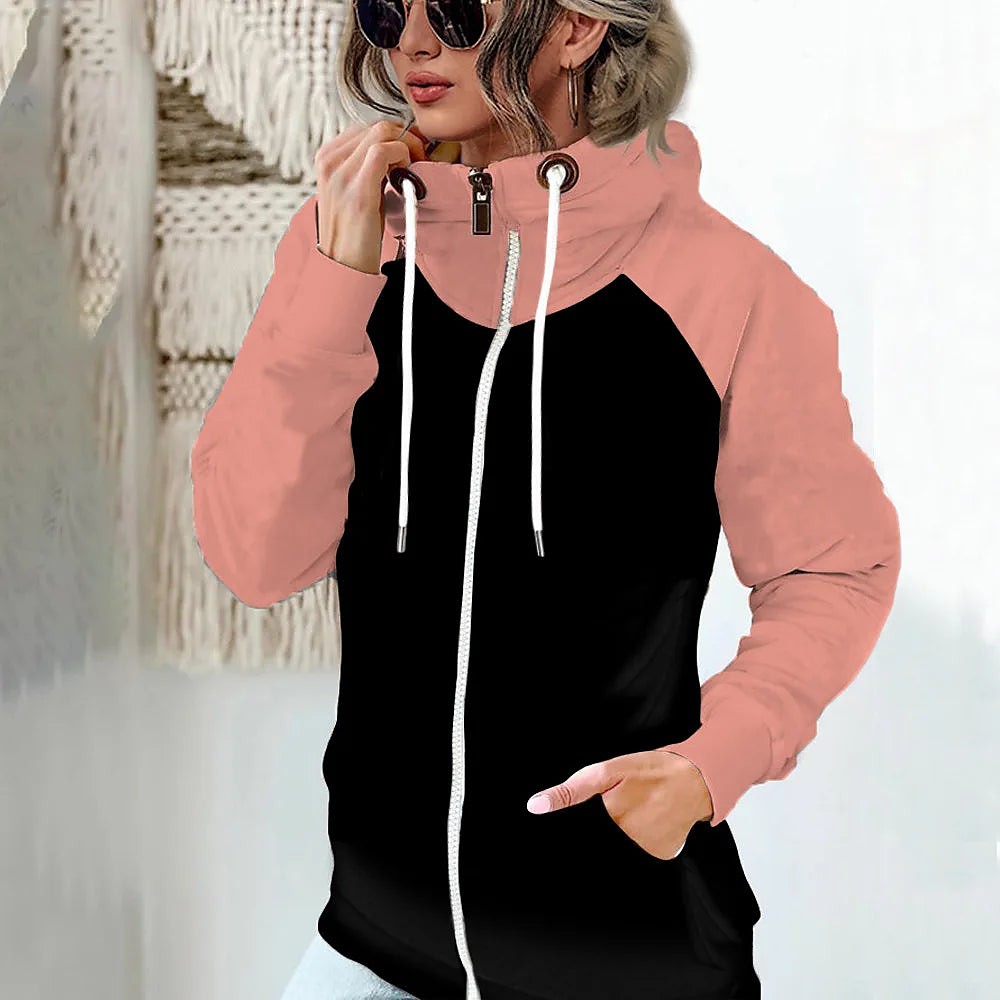 Women's Full Zip Hoodie Raglan Sleeve Fleece
