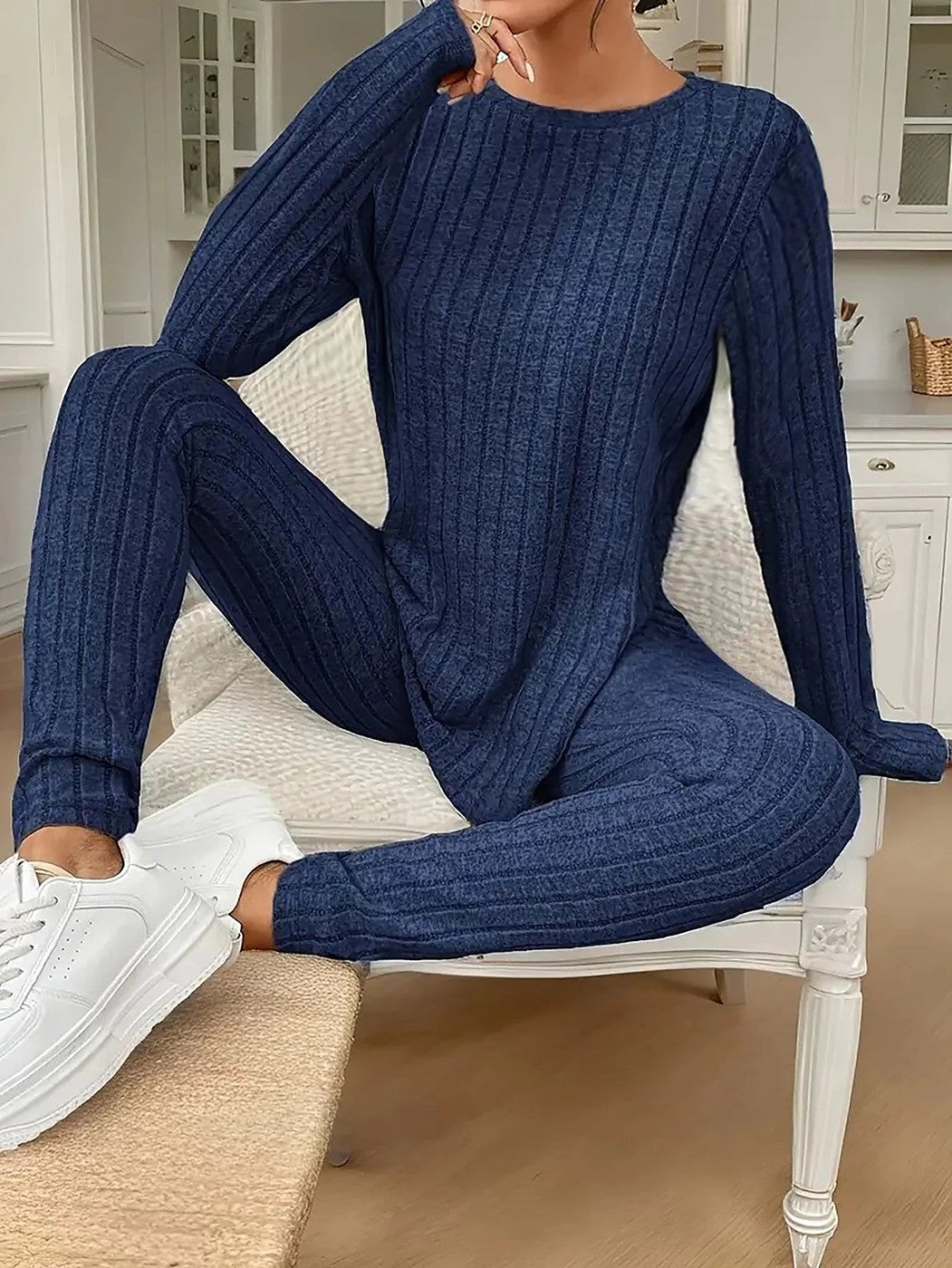 Women's Ribbed Legging Matching Set Long Sleeve
