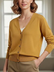 Women's V Neck Button Up Cardigan