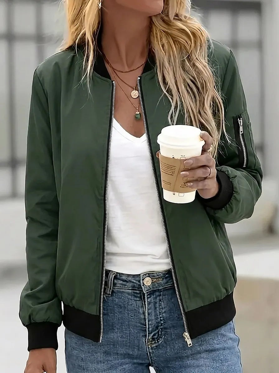 Women's Lightweight Full Zip Bomber Jacket