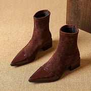Women's Pointed Cap Toe Heeled Booties