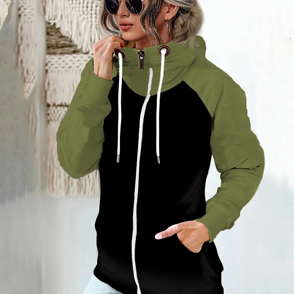 Women's Full Zip Hoodie Raglan Sleeve Fleece