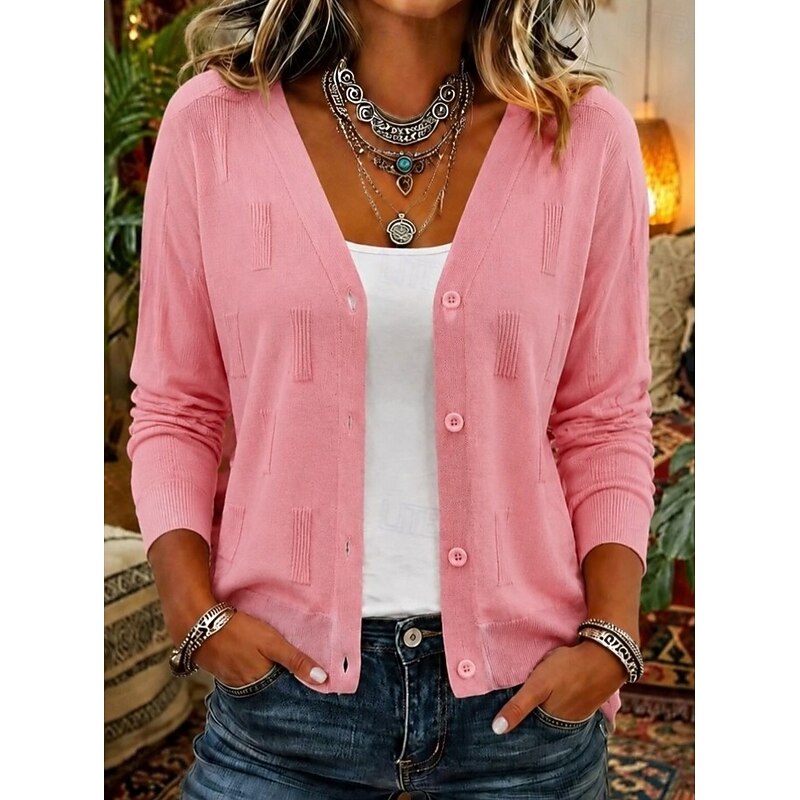 Women's Soft V Neck Cardigan Sweater