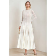 Women's Vintage Neckline Evening Dress with Embroidery