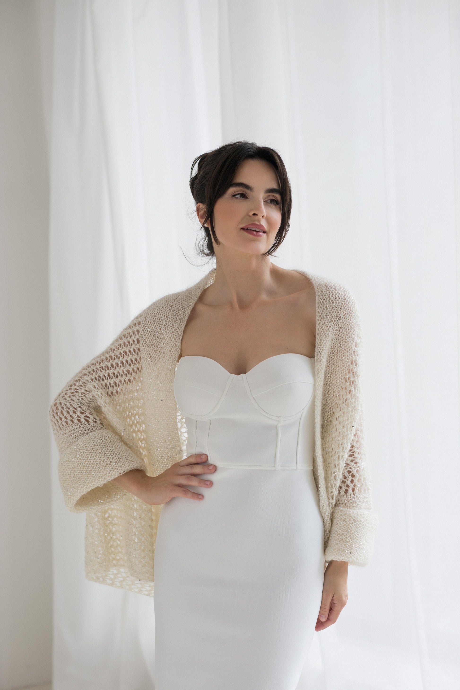 Women's Open Knit Bridal Shrug