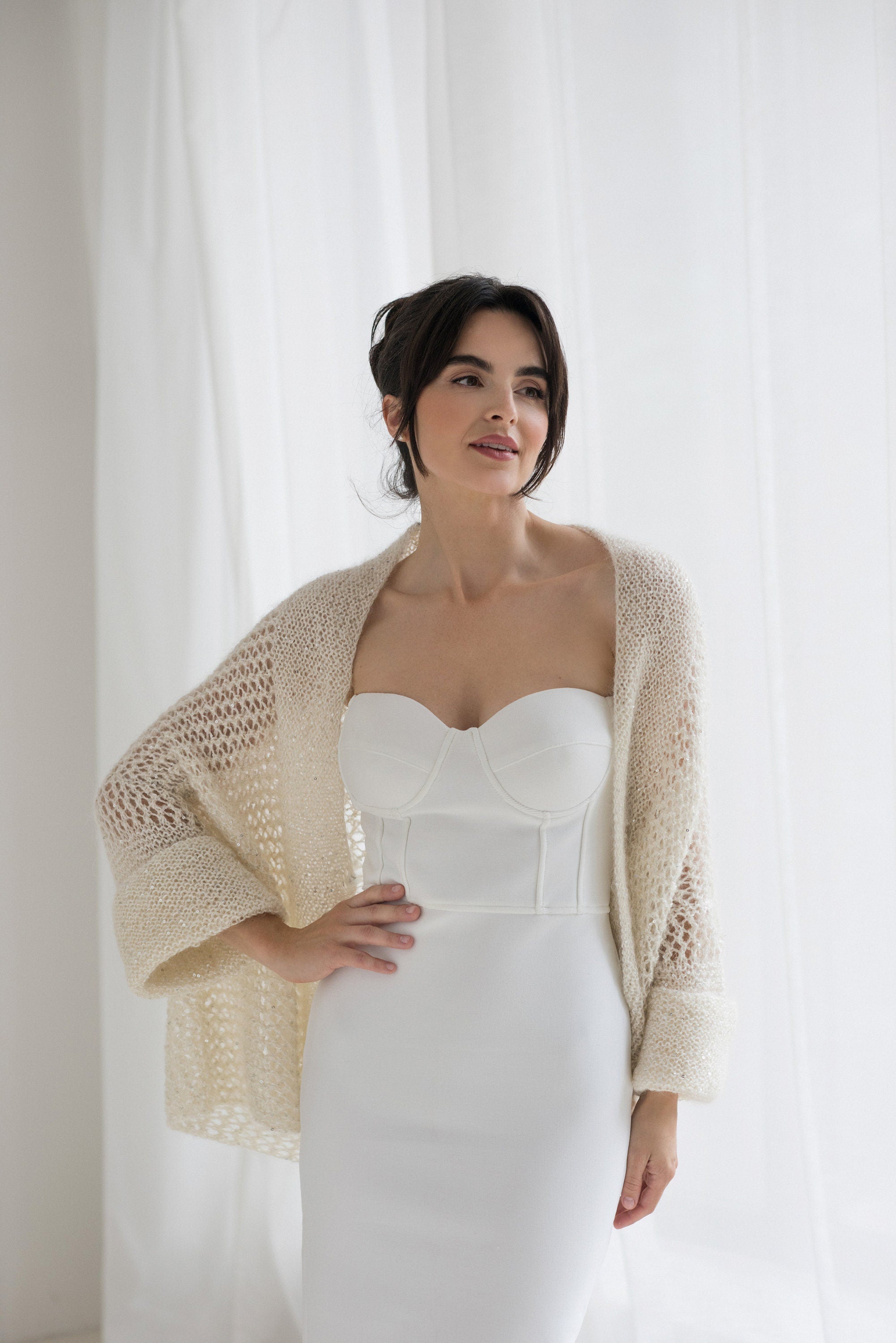 Women's Open Knit Bridal Shrug