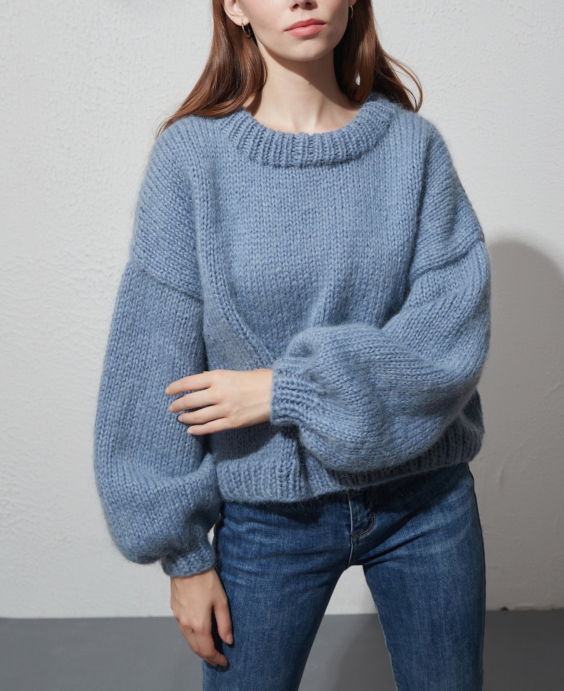 Women's Mohair Puff Sleeve Sweater