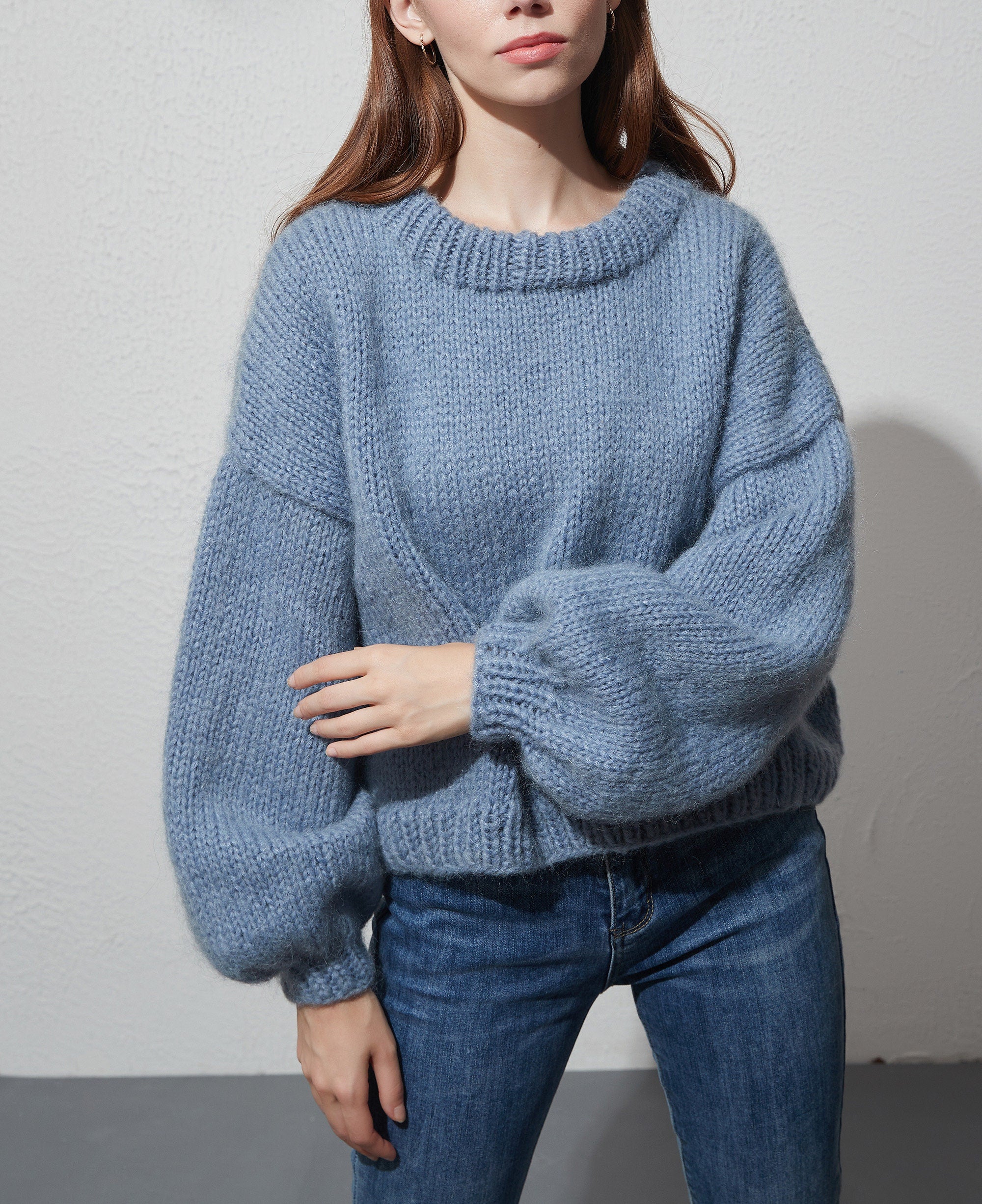 Women's Mohair Puff Sleeve Sweater