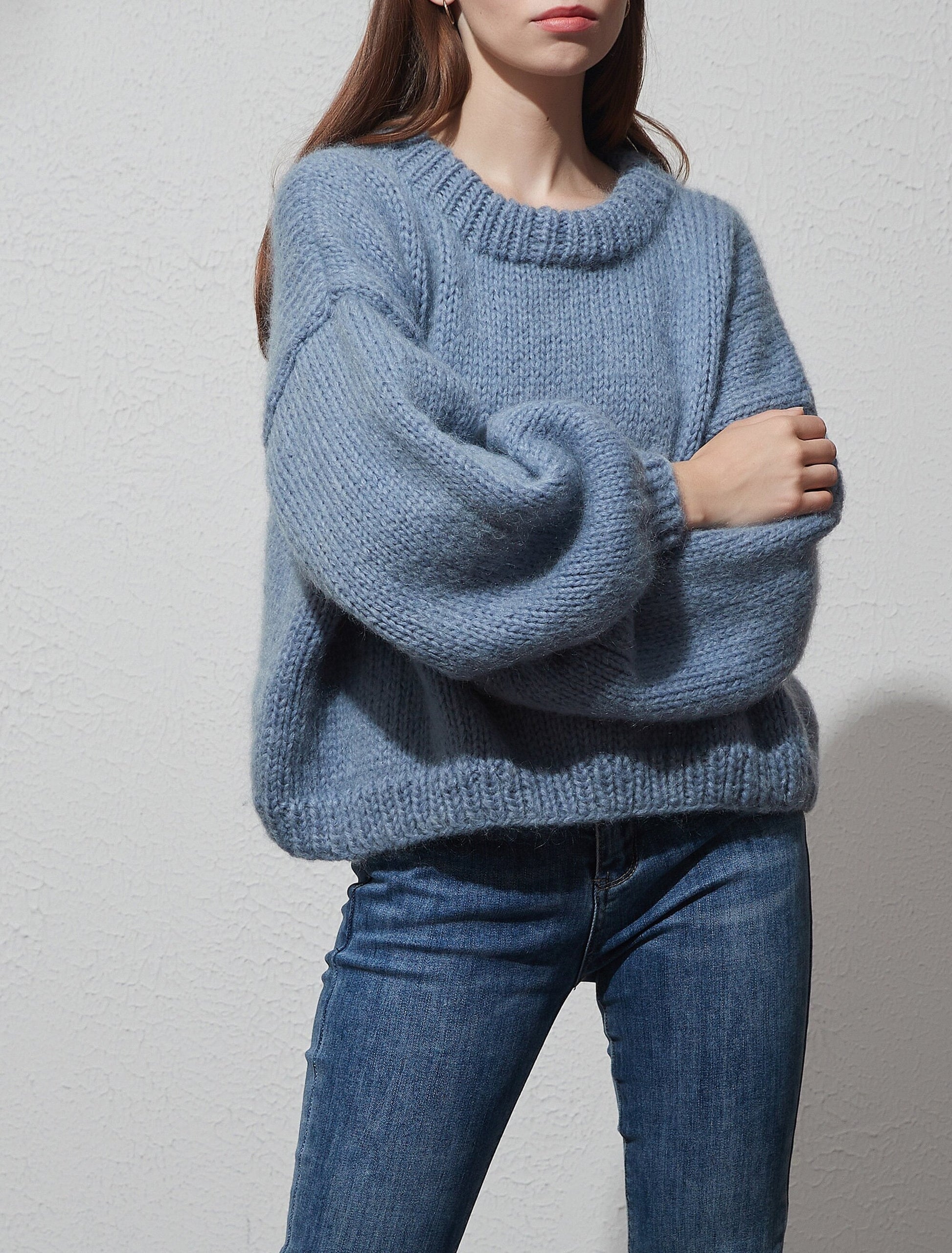 Women's Mohair Puff Sleeve Sweater
