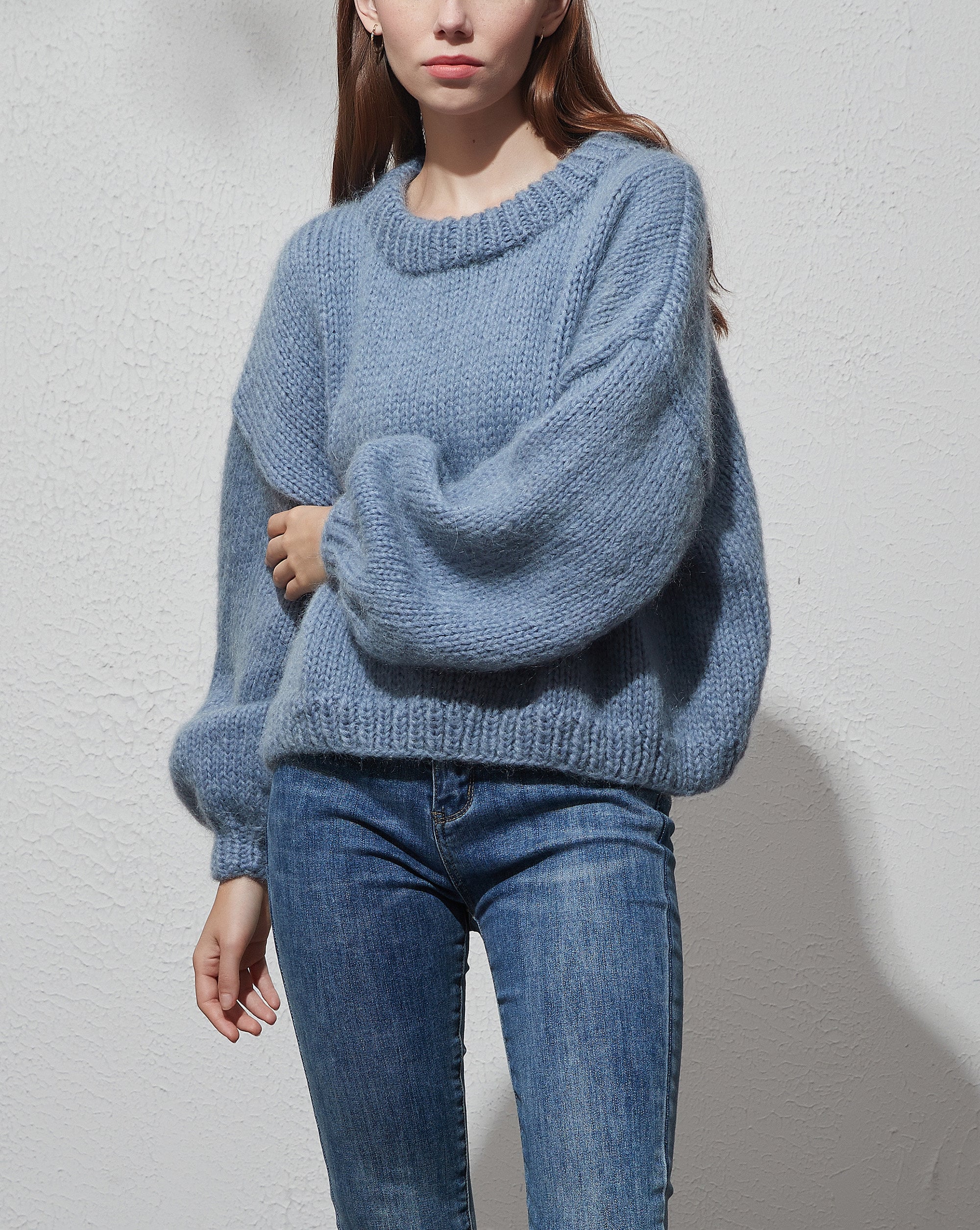 Women's Mohair Puff Sleeve Sweater