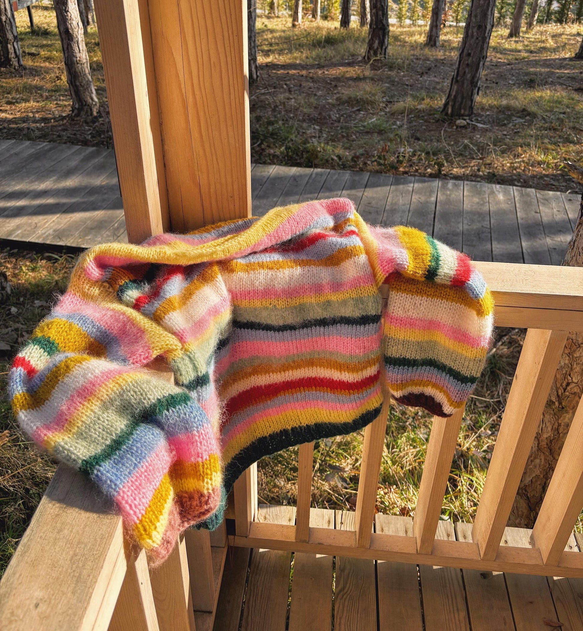 Women's Striped Oversized Knit Sweater