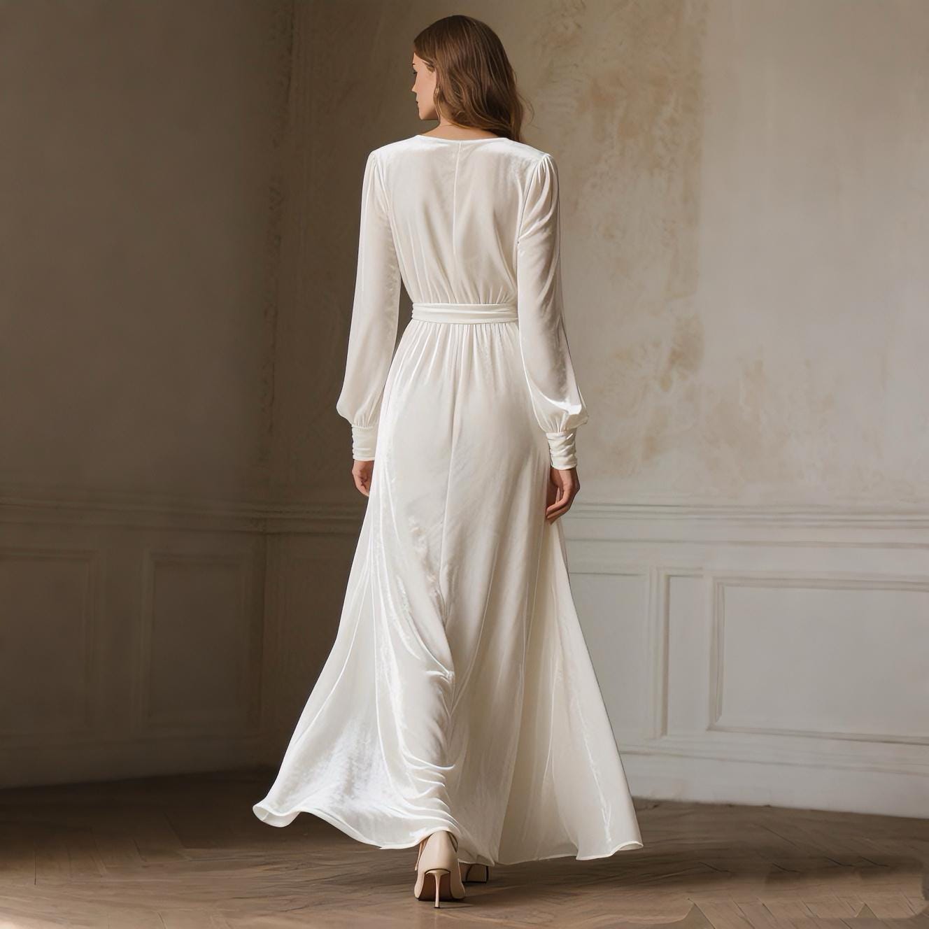 Women's Velvet Wrap Maxi Dress