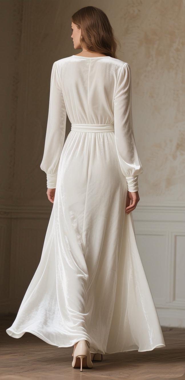 Women's Velvet Wrap Maxi Dress
