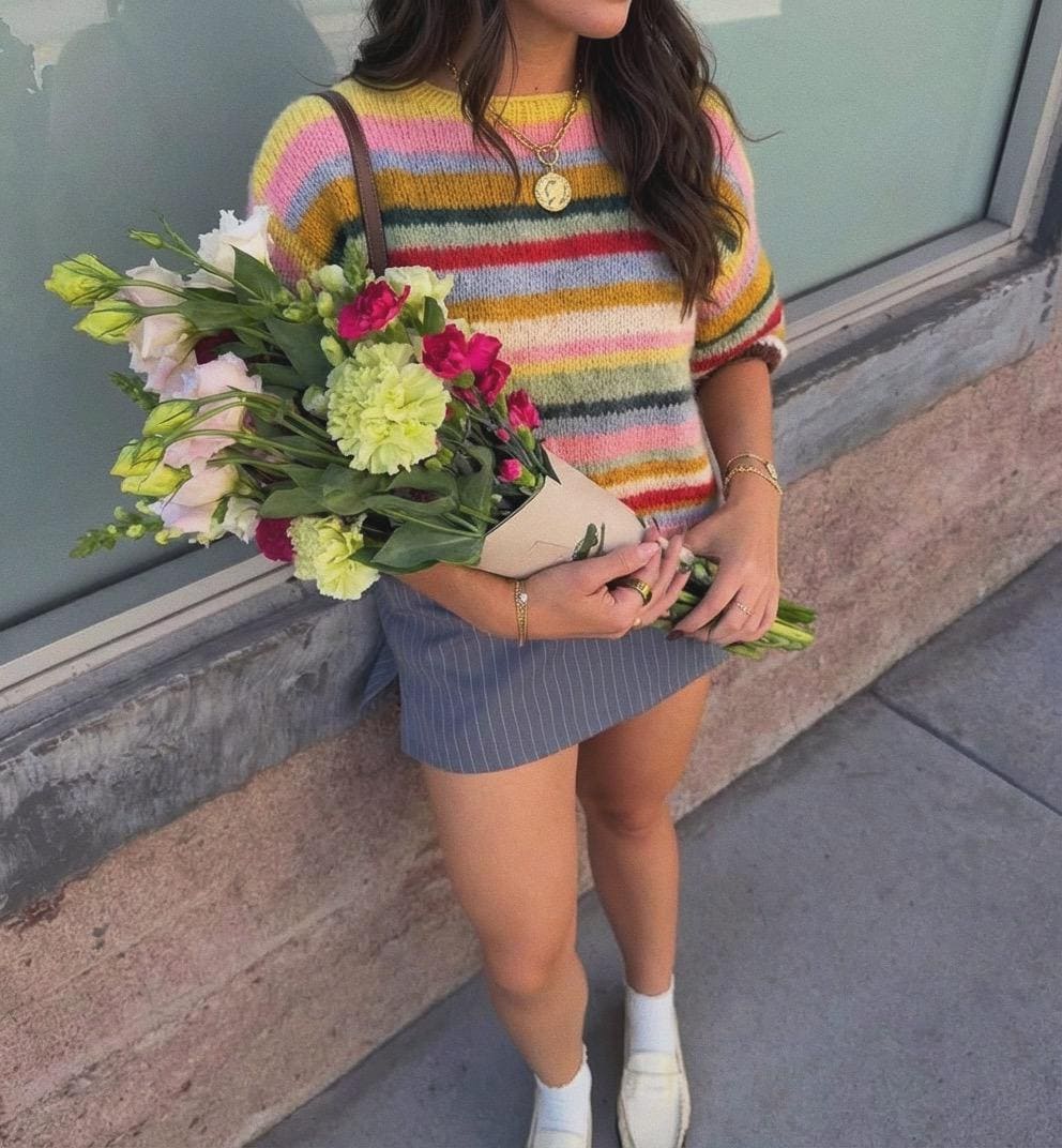 Women's Striped Oversized Knit Sweater