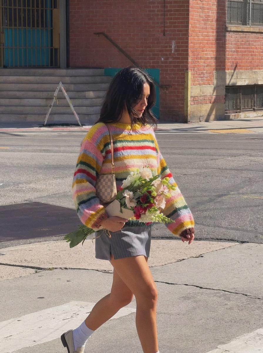 Women's Striped Oversized Knit Sweater