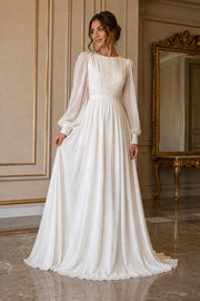 Women's Vintage Neckline Evening Dress in White