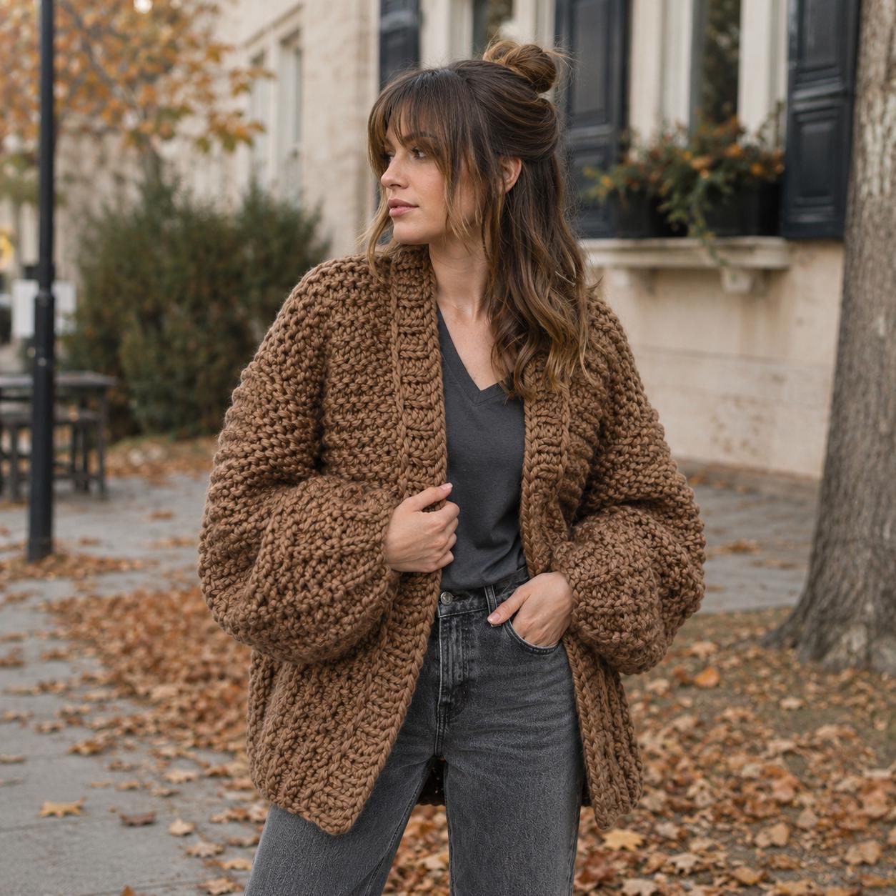Women's Oversized Chunky Knit Cardigan